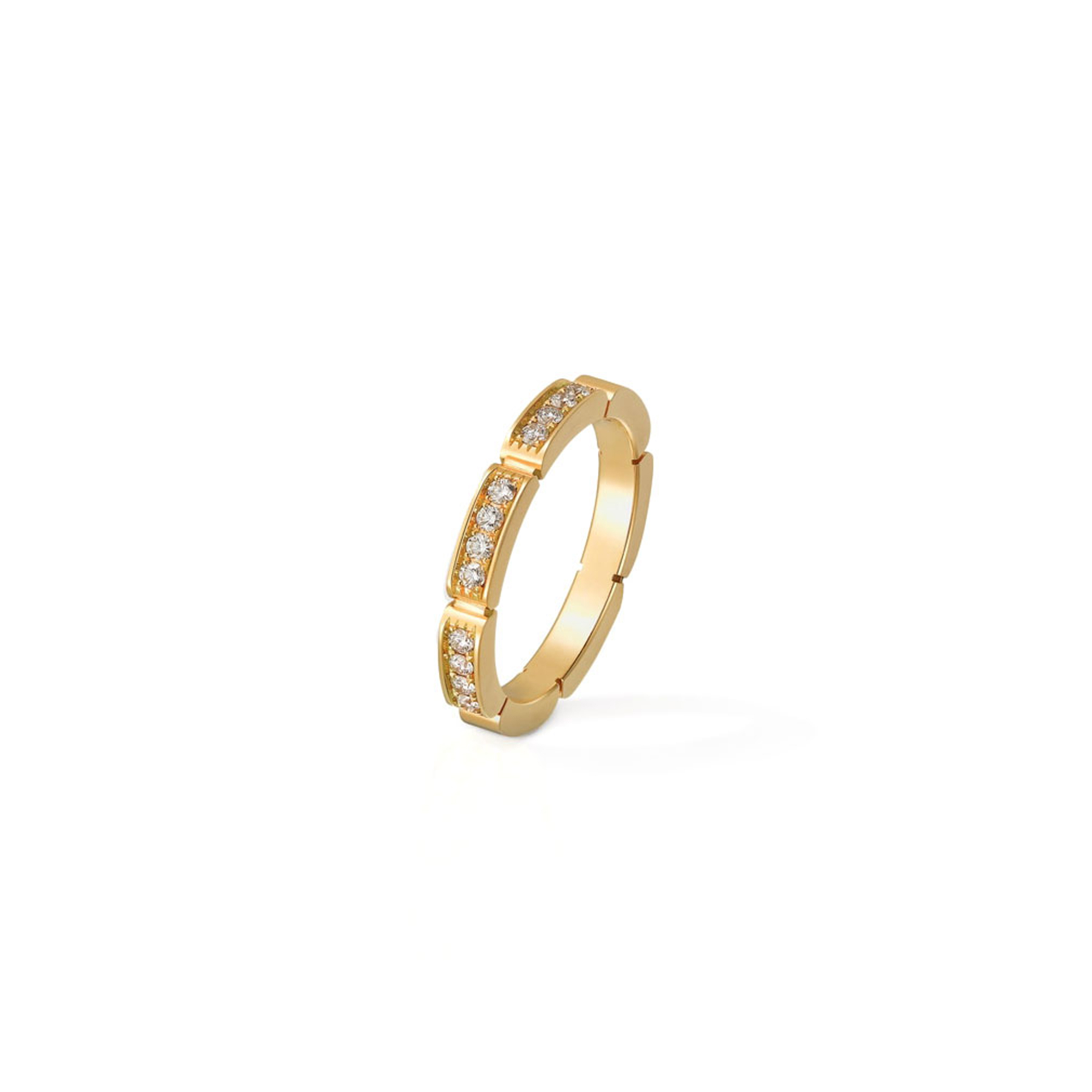 CARTIER MAILLON PANTHÈRE WEDDING BAND, HALF-PAVED B4221100
